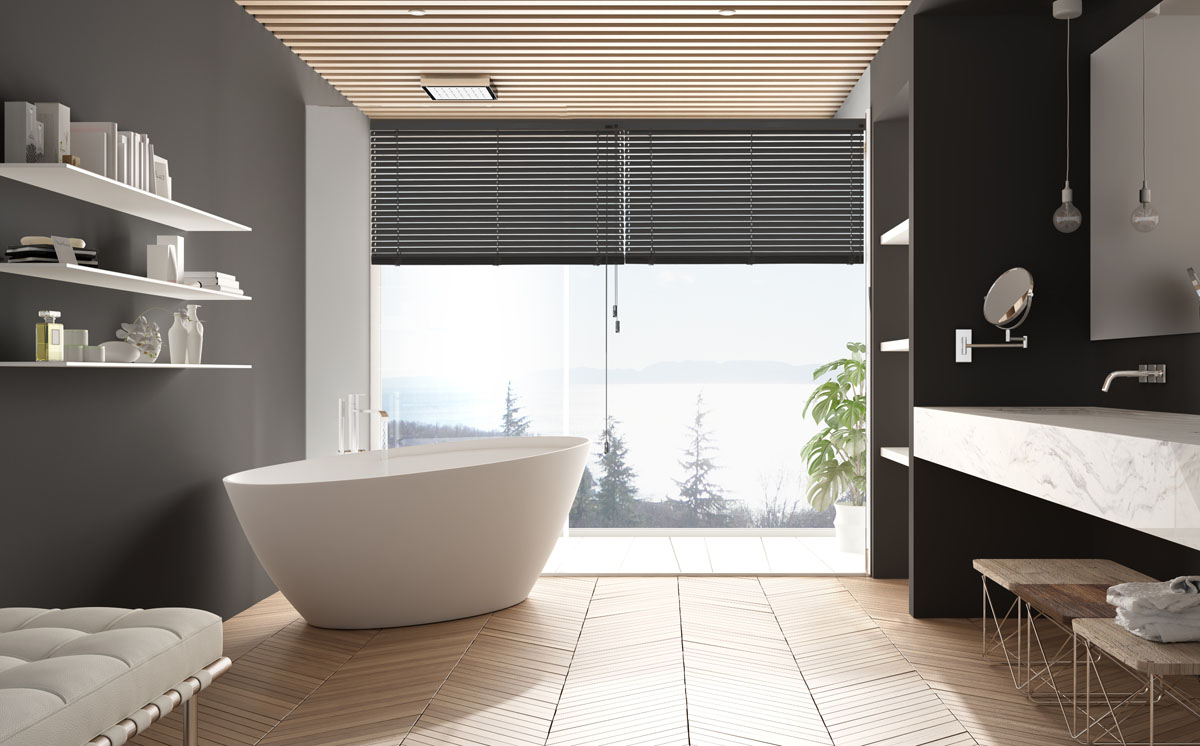 Bamboo blinds for bathroom